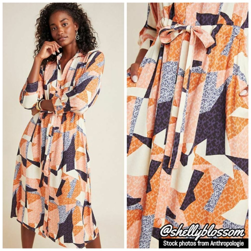 NWT Anthro Corey Lynn Calter Abstract Shirtdress